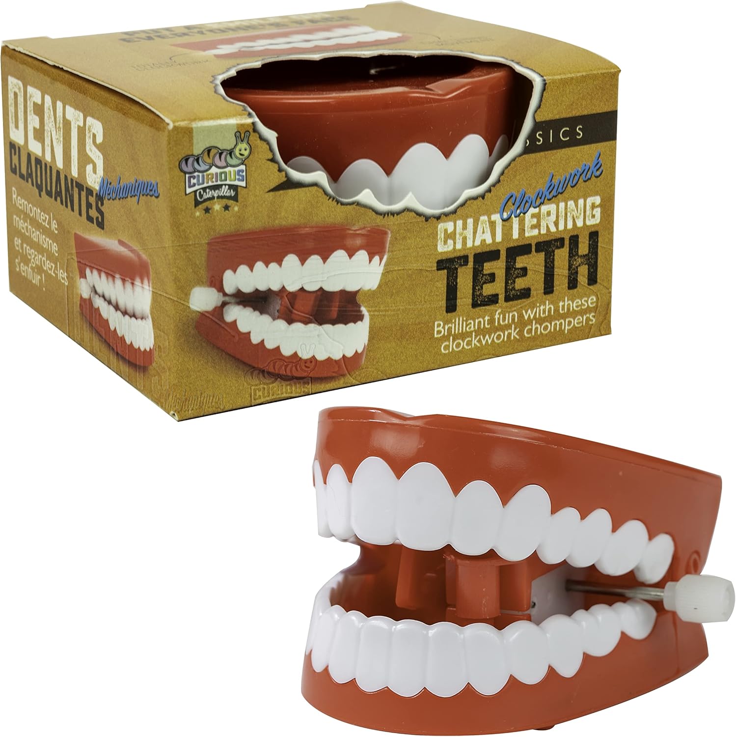 Funtime Gifts 10622 Classic Clockwork Chattering Teeth - Wind-Up Fun for Kids