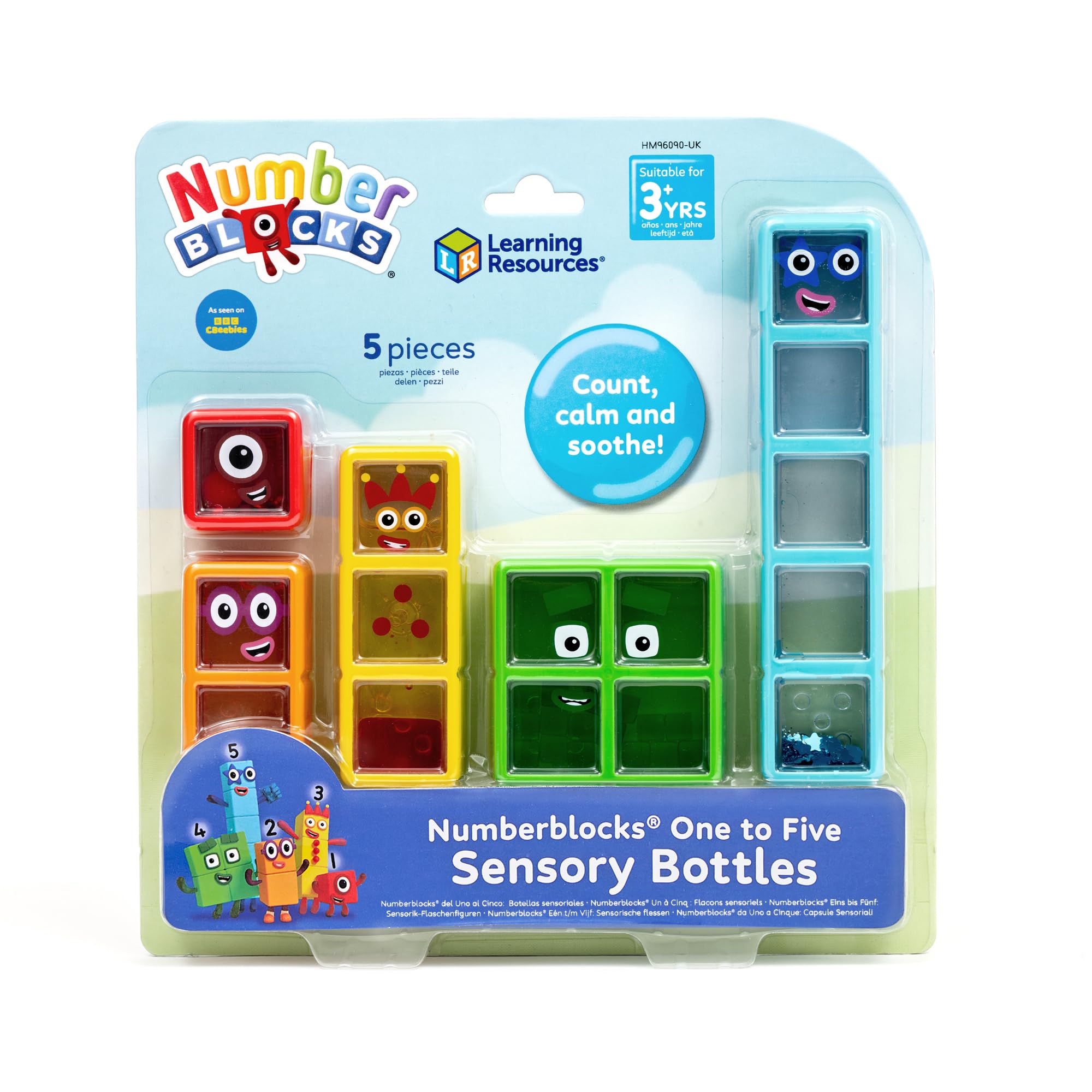 Learning Resources Numberblocks One to Five Sensory Bottles - Educational Fidget Toys for Ages 3+