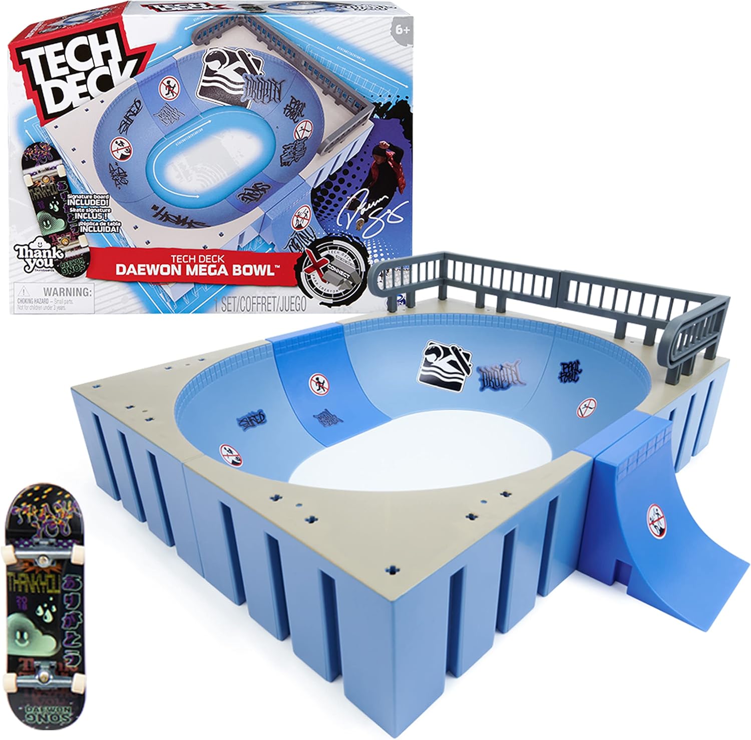 Tech Deck Daewon Mega Bowl X-Connect Park Creator Playset - Customizable Skate Park with Exclusive Fingerboard
