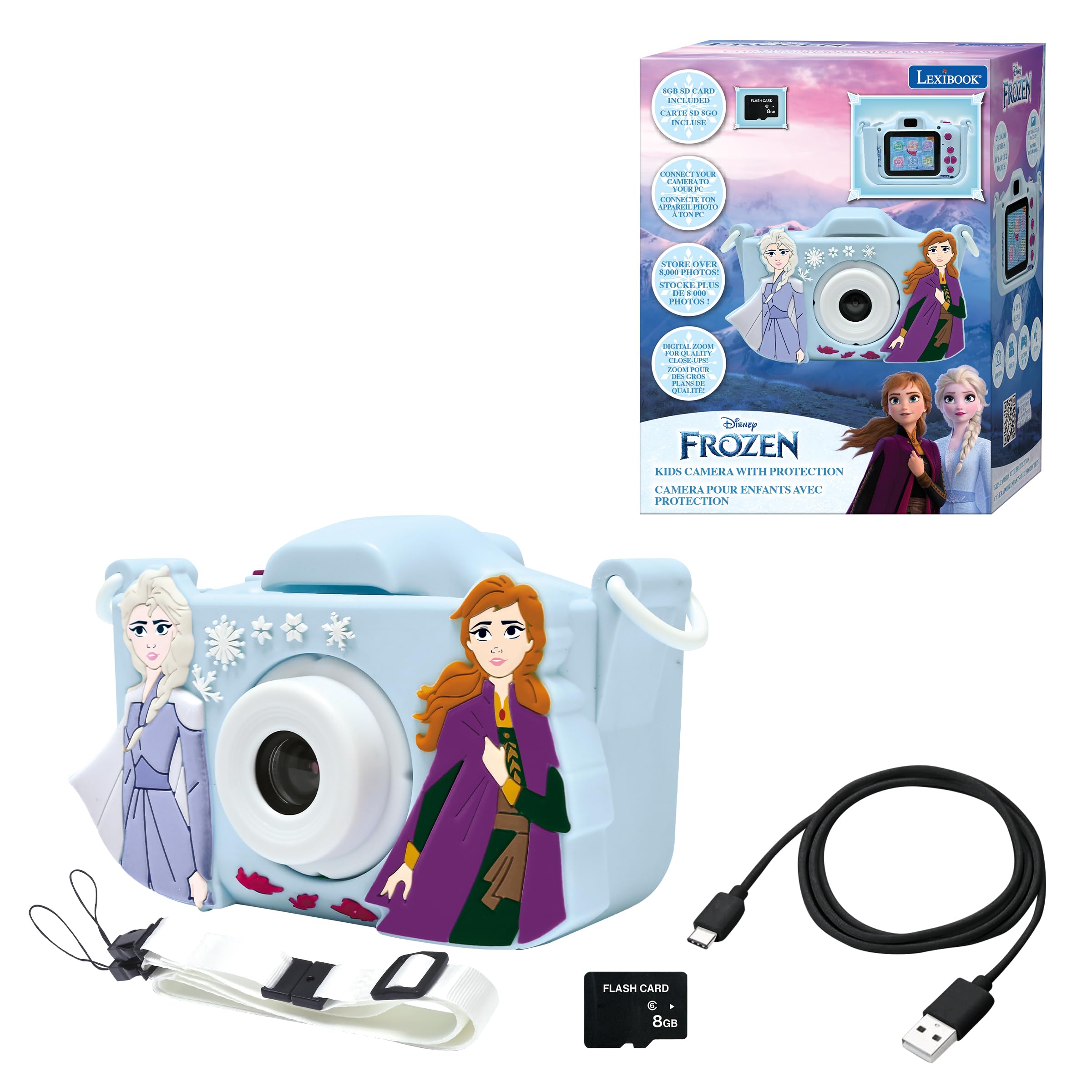 Lexibook DJ078FZ Frozen 4-in-1 Digital Camera for Kids - Photos, Videos, Music & Games