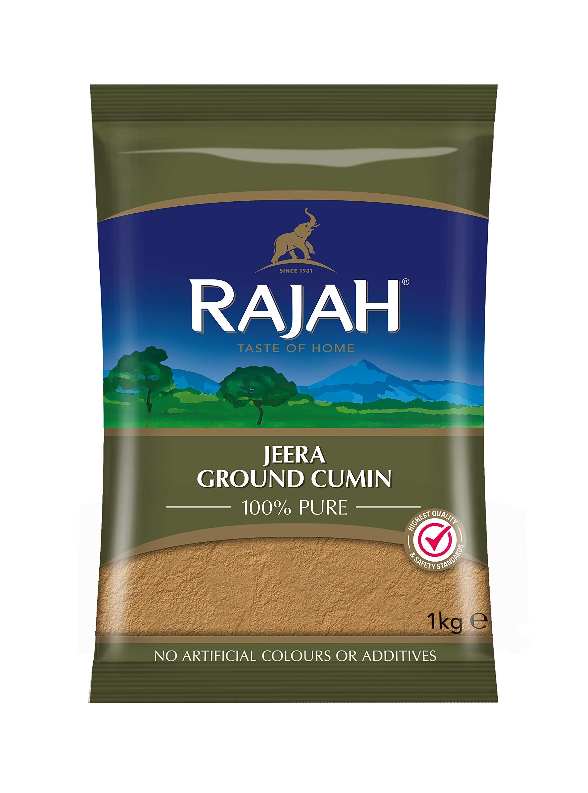 Rajah - Jeera Ground Cumin Powder | 100% Pure Spices | 1kg Resealable Pack