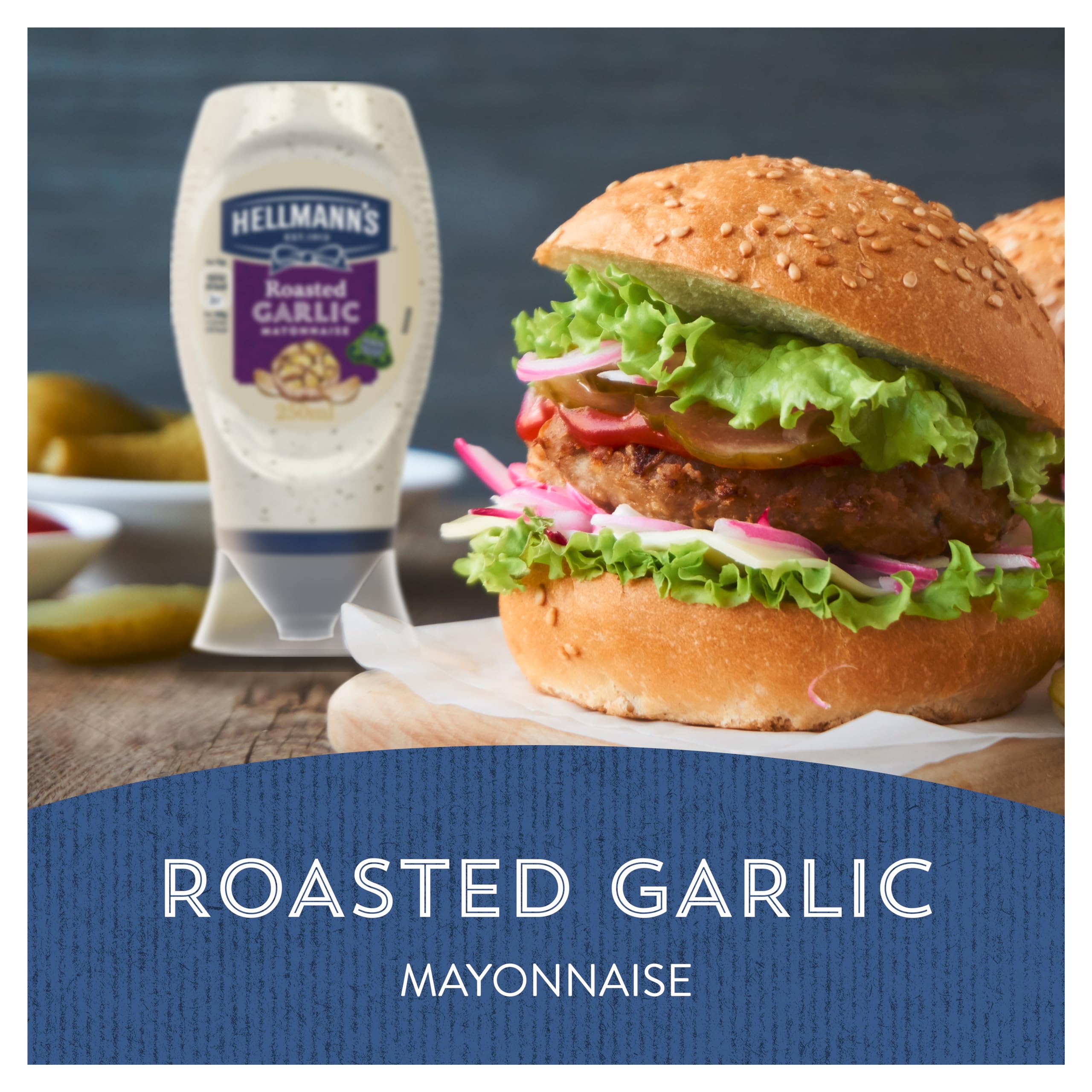 Hellmann's Roasted Garlic Mayonnaise Condiment - Squeeze Bottle (253g)