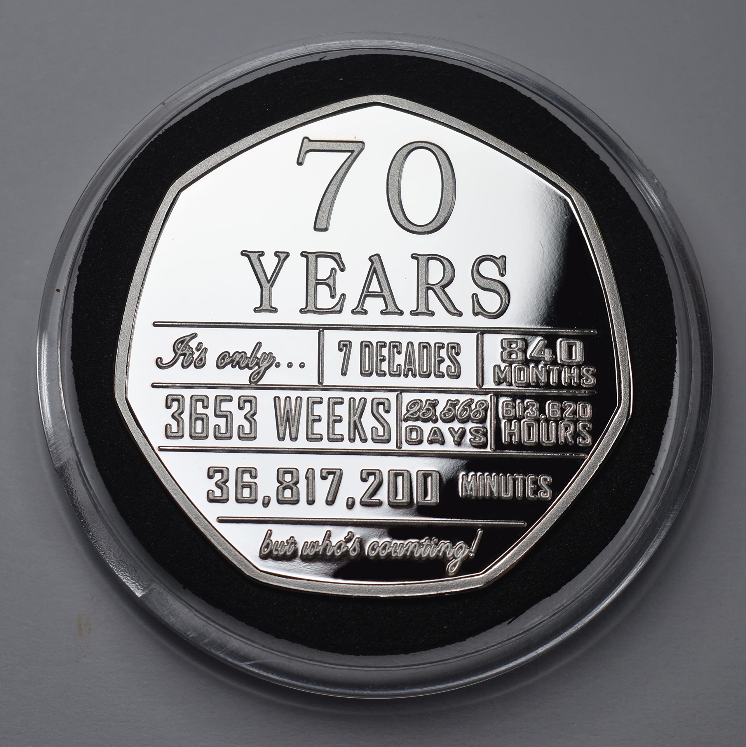 The Commemorative Coin Company 70th Birthday .999 Silver Commemorative Coin