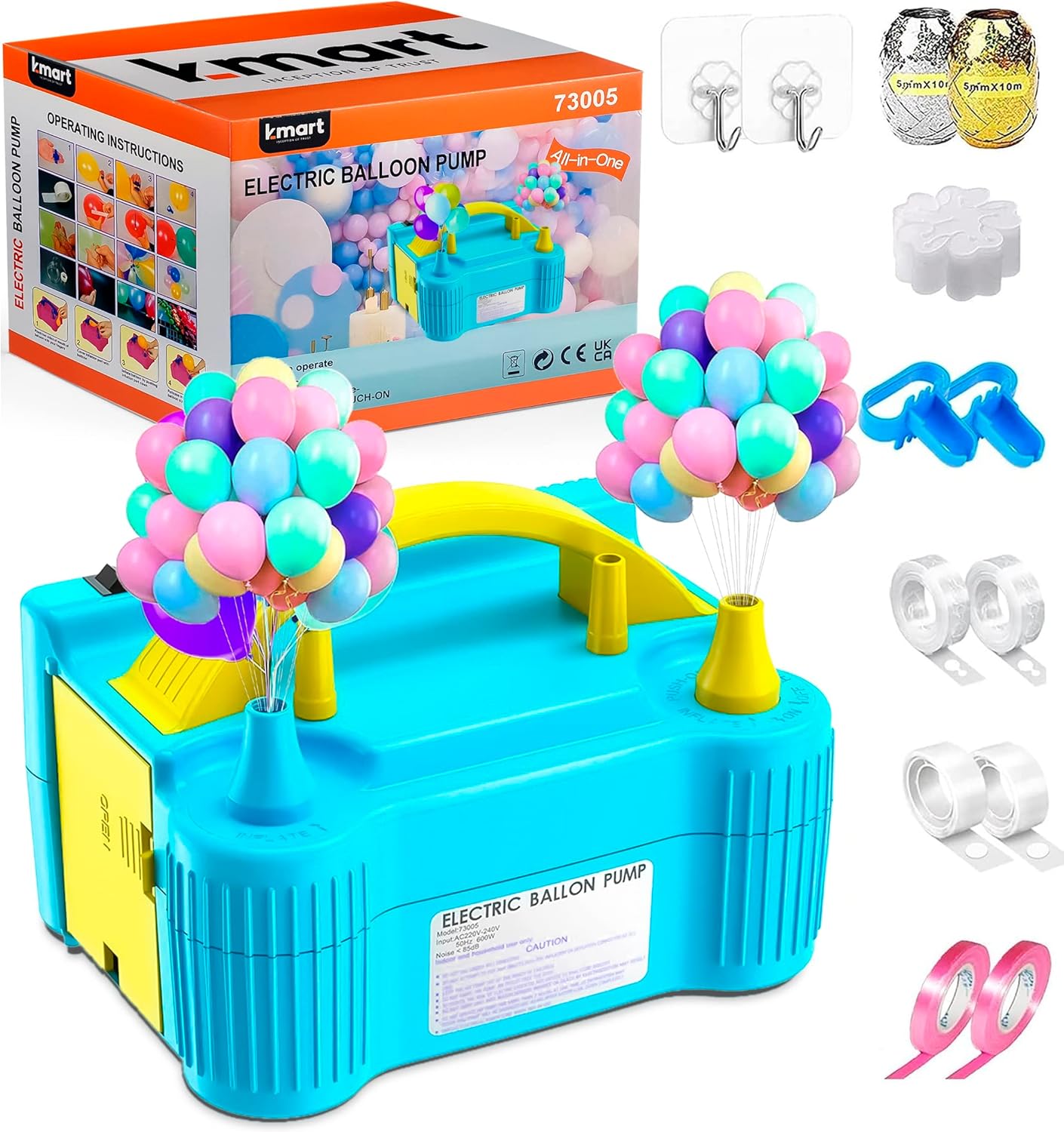 Electric Balloon Pump - Dual Nozzle, Portable Inflator for Party Decorations