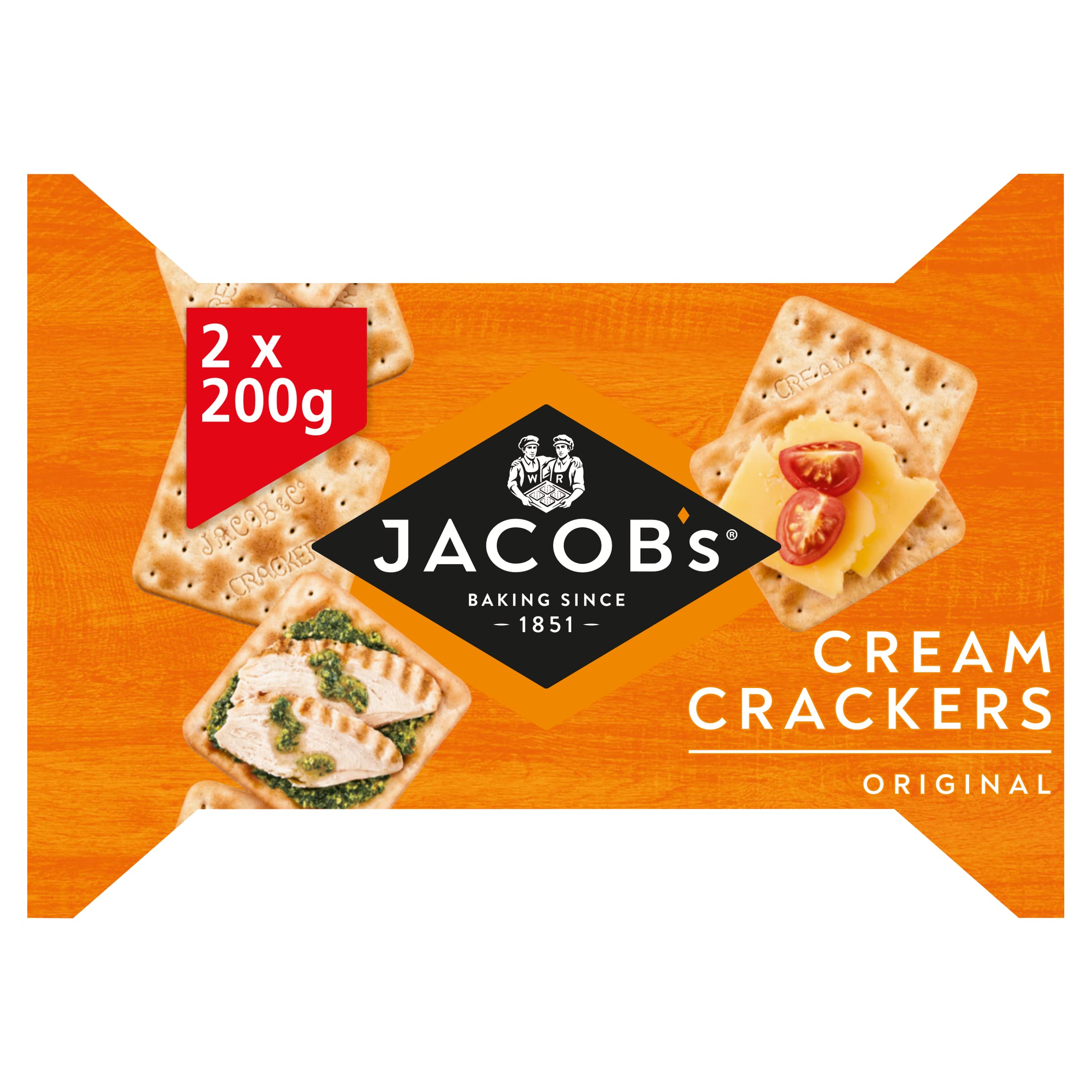 Jacob's Original Cream Crackers, 2 x 200 g (Twin Pack), 400 g Total