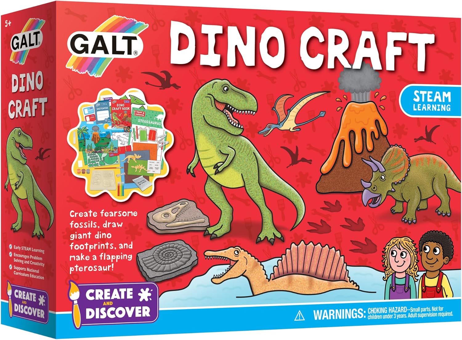 Galt Dino Craft Kit - Educational STEAM Craft Set for Kids Ages 5-10