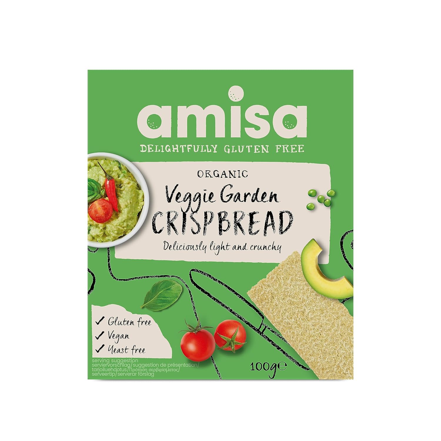 Amisa Organic Veggie Garden Crispbread Gluten Free, 100g