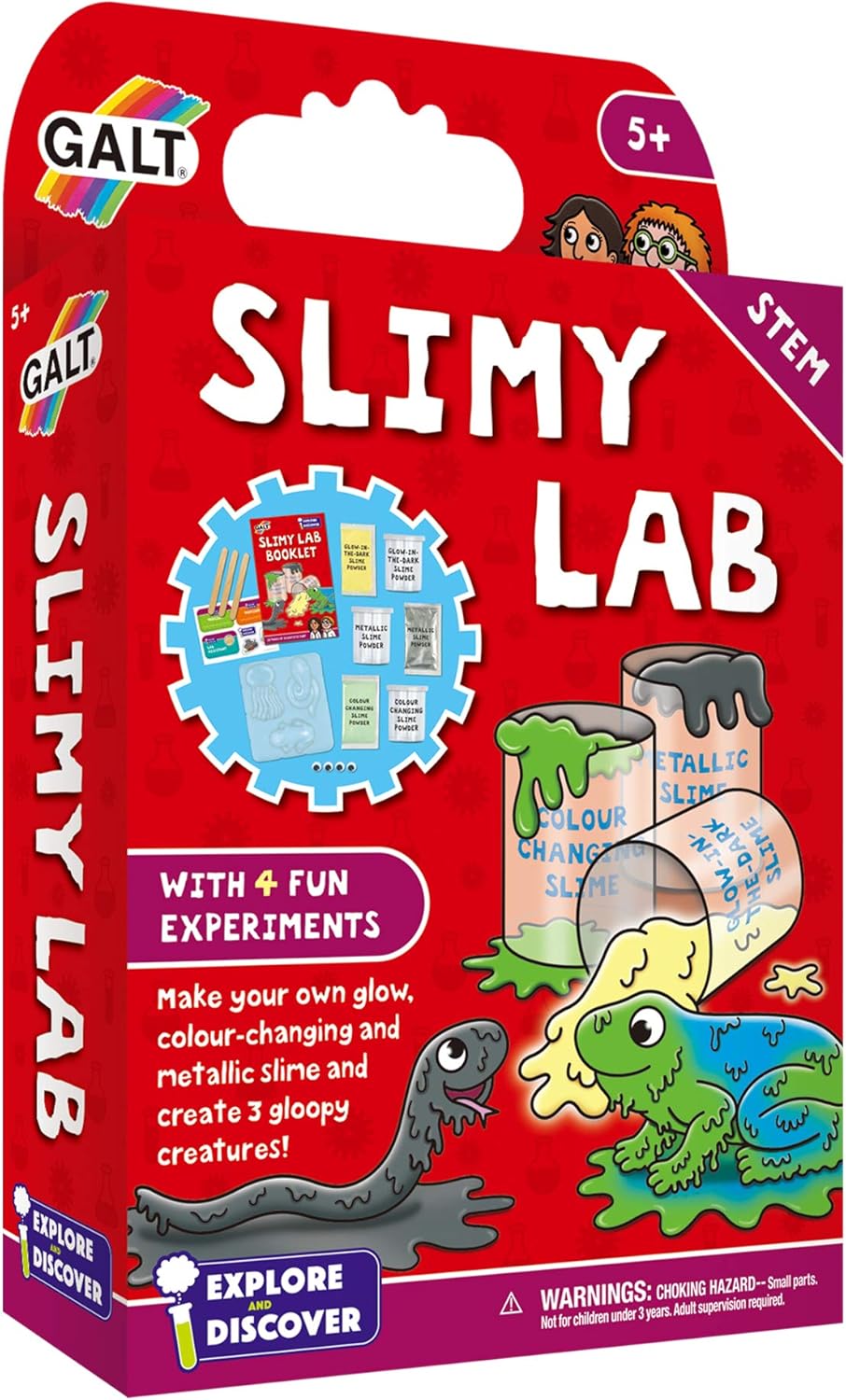 Galt Slimy Lab Science Kit - STEM Learning Slime Experiments for Kids Ages 5+