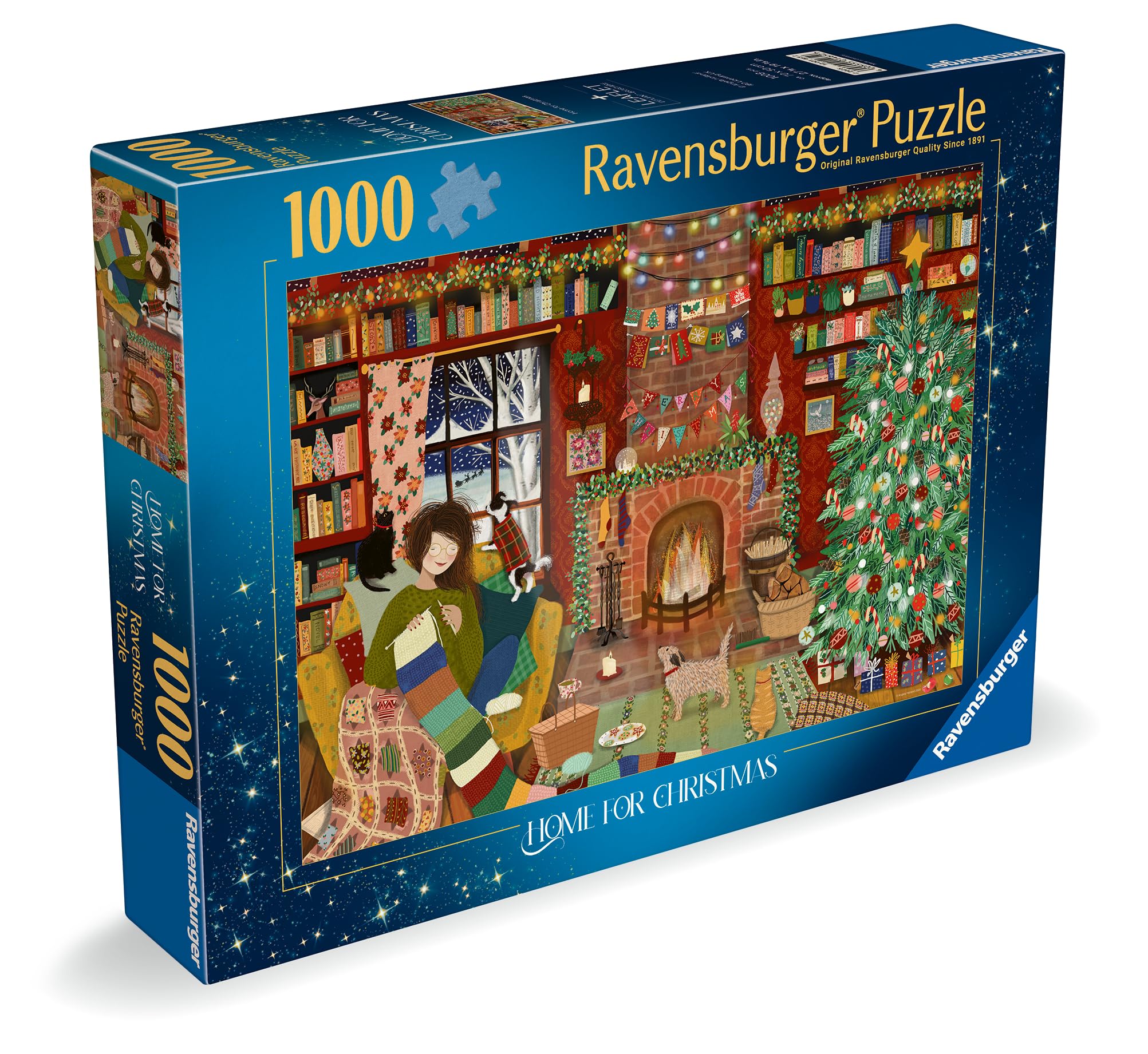 Ravensburger Home for Christmas 1000 Piece Jigsaw Puzzle - Cozy Fireplace Holiday Scene for Adults & Kids 12+