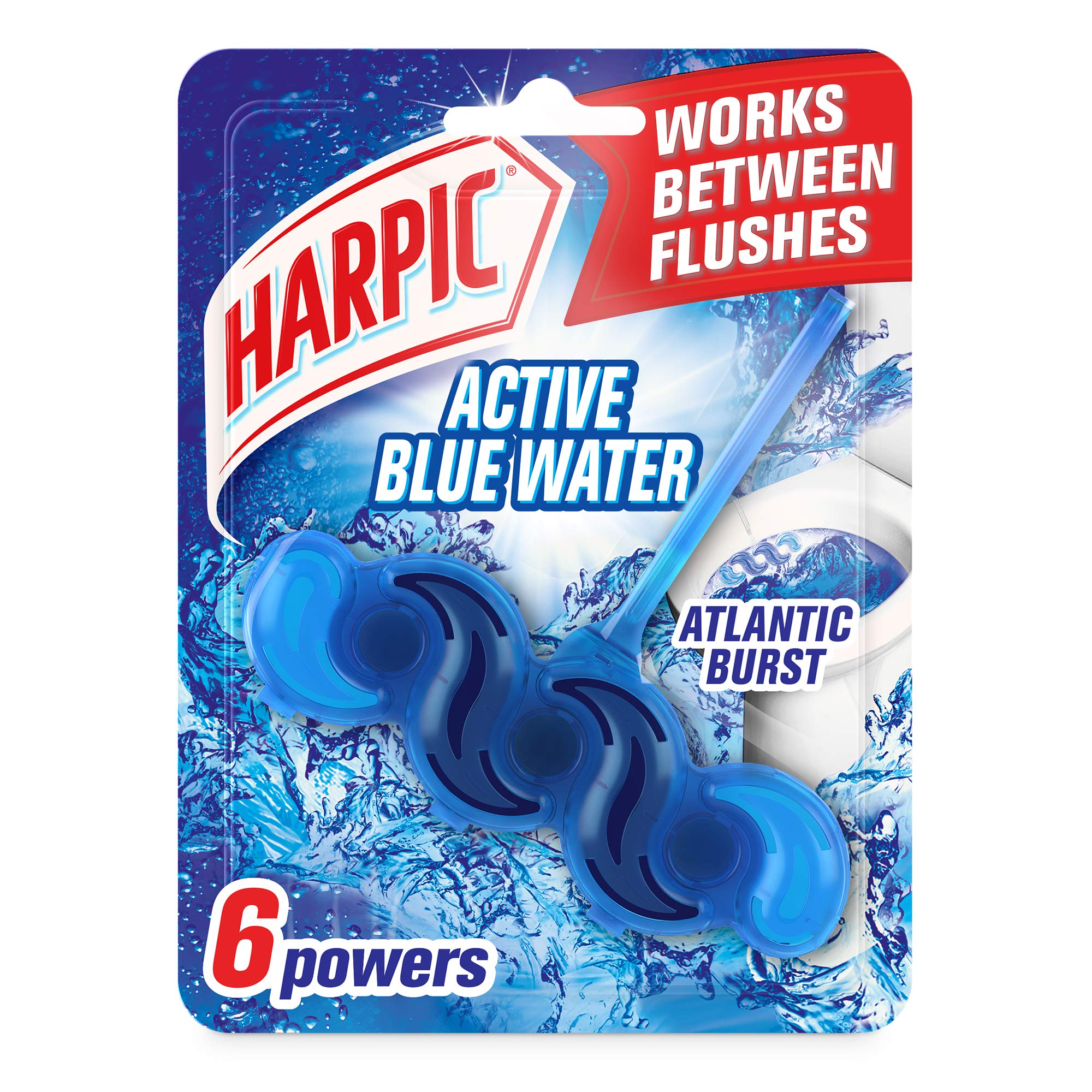 Harpic Active Fresh Toilet Rim Block Twin Pack, Atlantic Fresh