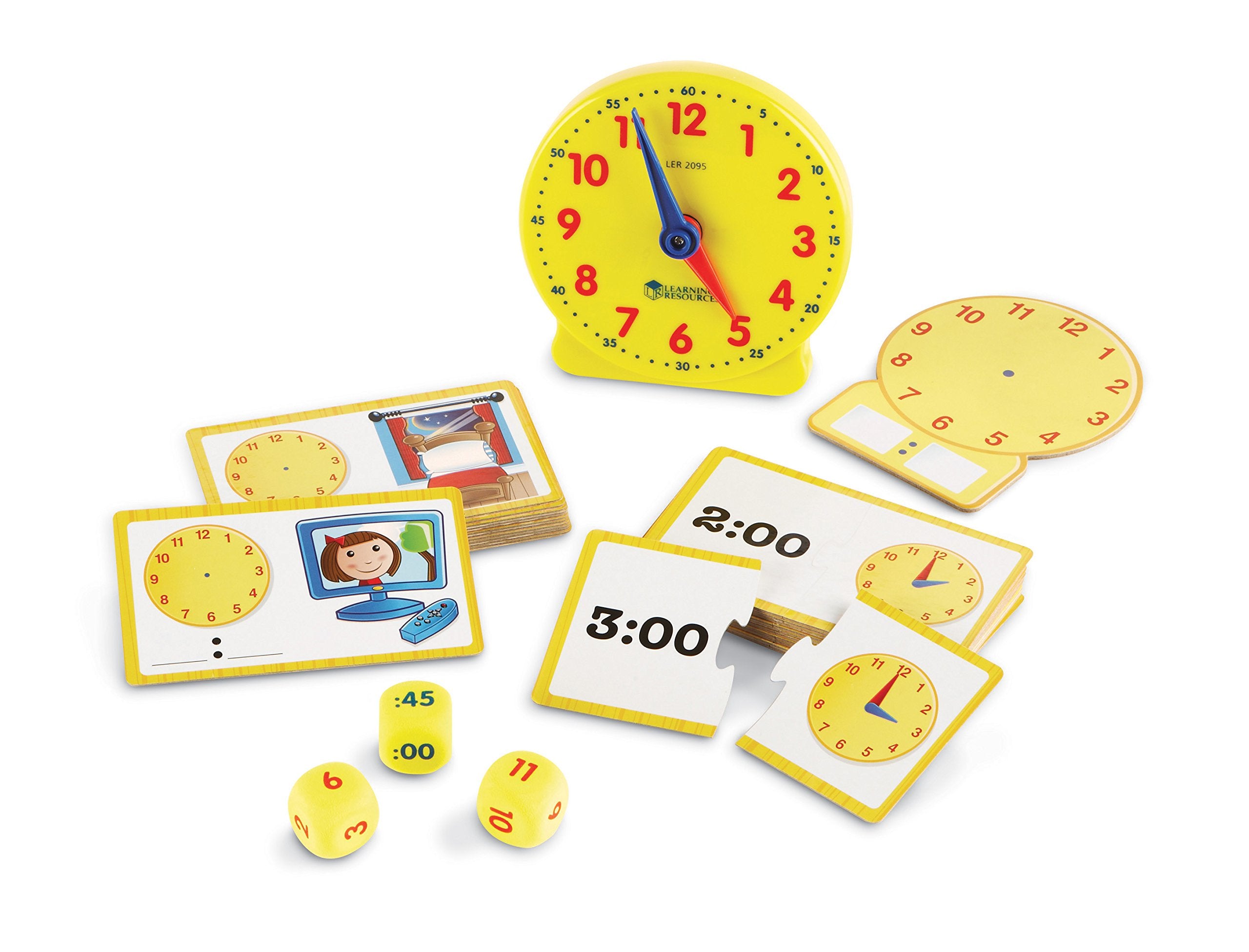 Learning Resources Time Activity Set - 120-Piece Educational Clock for Teaching Time, Ages 5-9