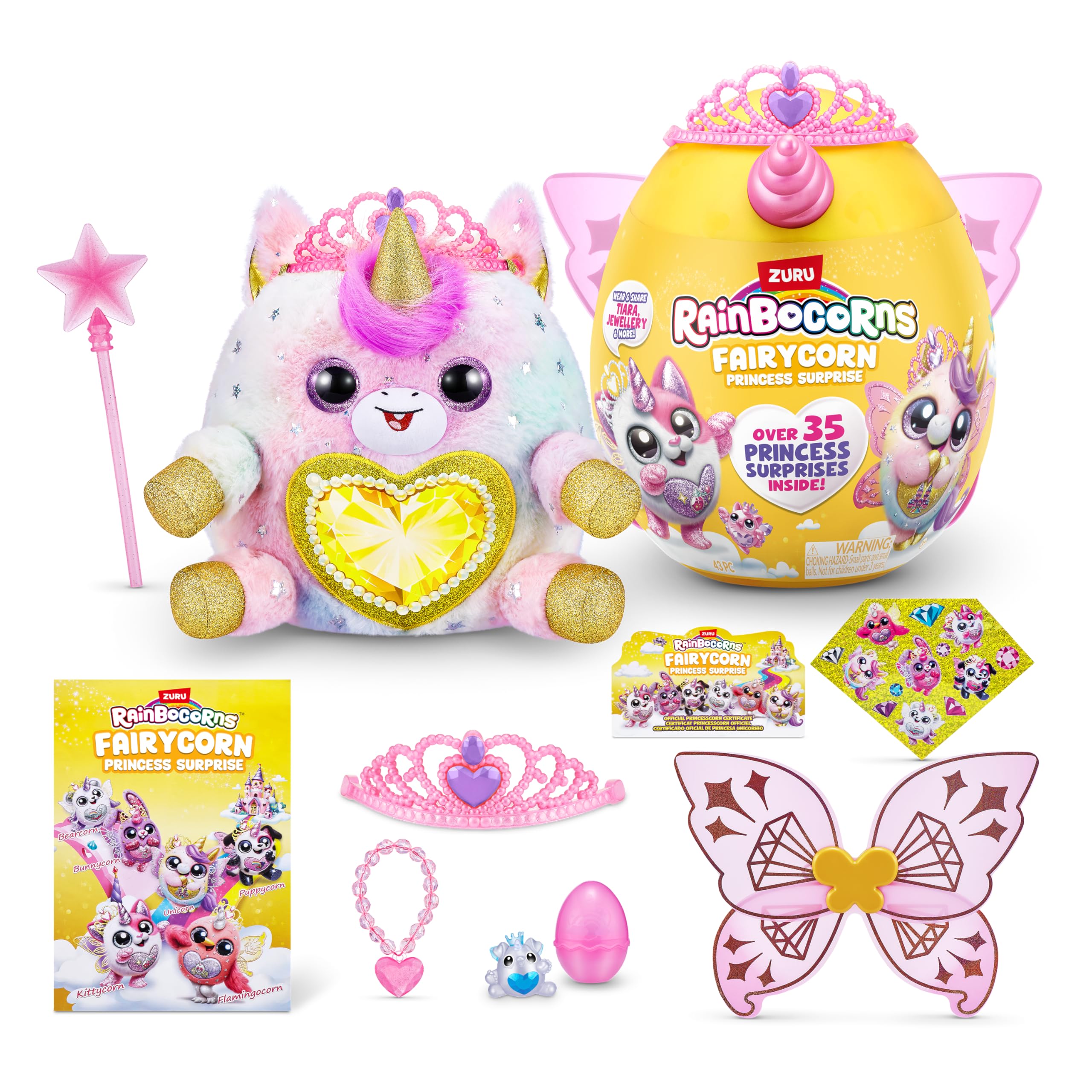 Rainbocorns Fairycorn Princess Series 6 Ruby the Unicorn - Magical Plush Surprise with Wearable Fairy Wings