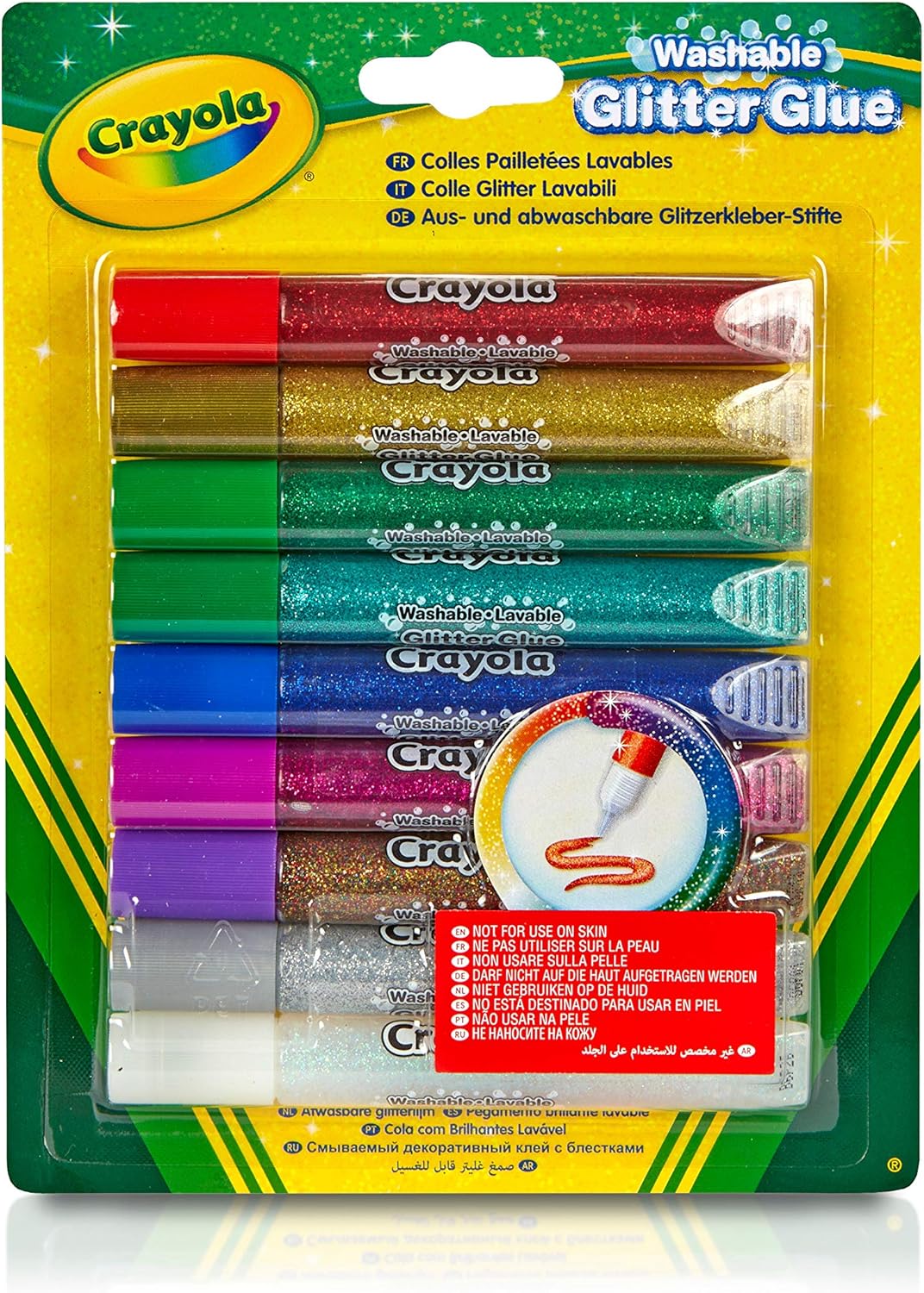 Crayola Washable Glitter Glue - 9-Pack for Arts & Crafts