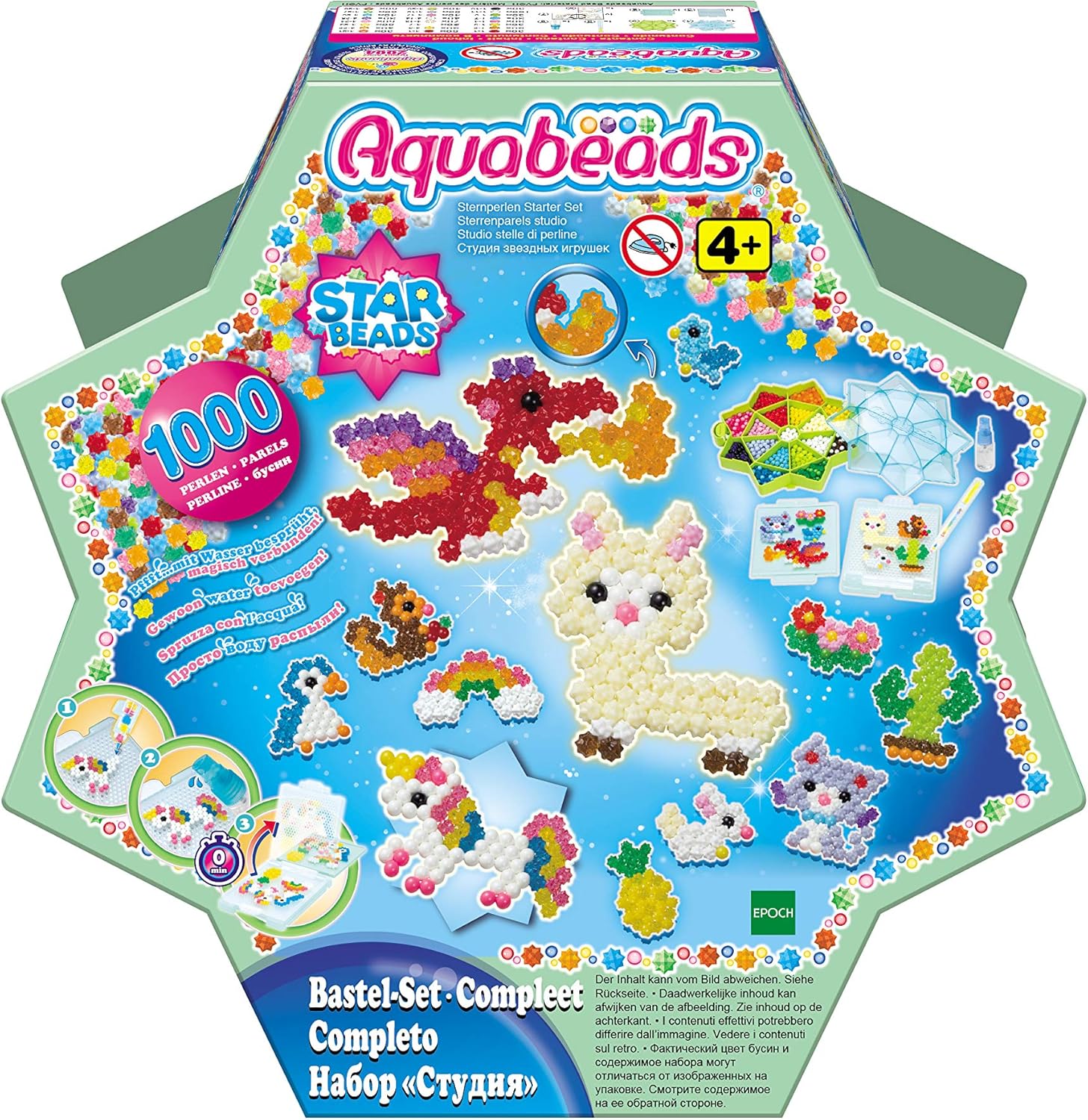 Aquabeads Star Bead Studio Playset - 1000+ Star Beads in 24 Colors for Kids Ages 4+