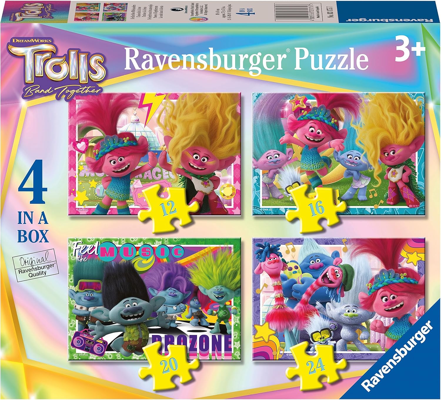 Ravensburger Trolls 3 Movie Band Together 4-in-a-Box Puzzle Set - 72 Pieces Total
