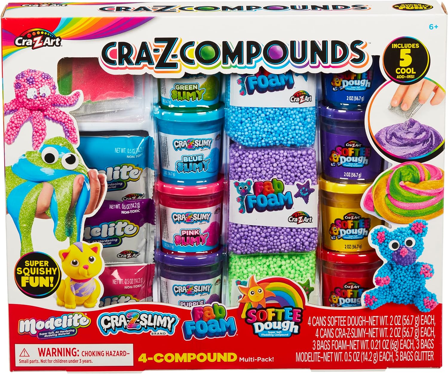 Cra-Z-Slimy Slime Compound Set - 4 Unique Sensory Compounds for Kids 6+
