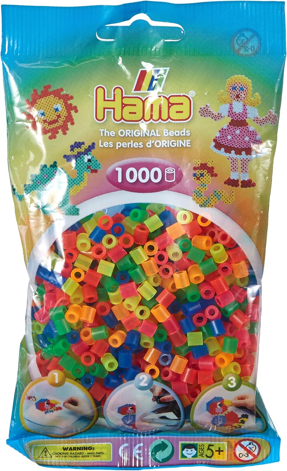 Hama Beads - Neon Colour Mix Midi Beads (1000 Pieces)