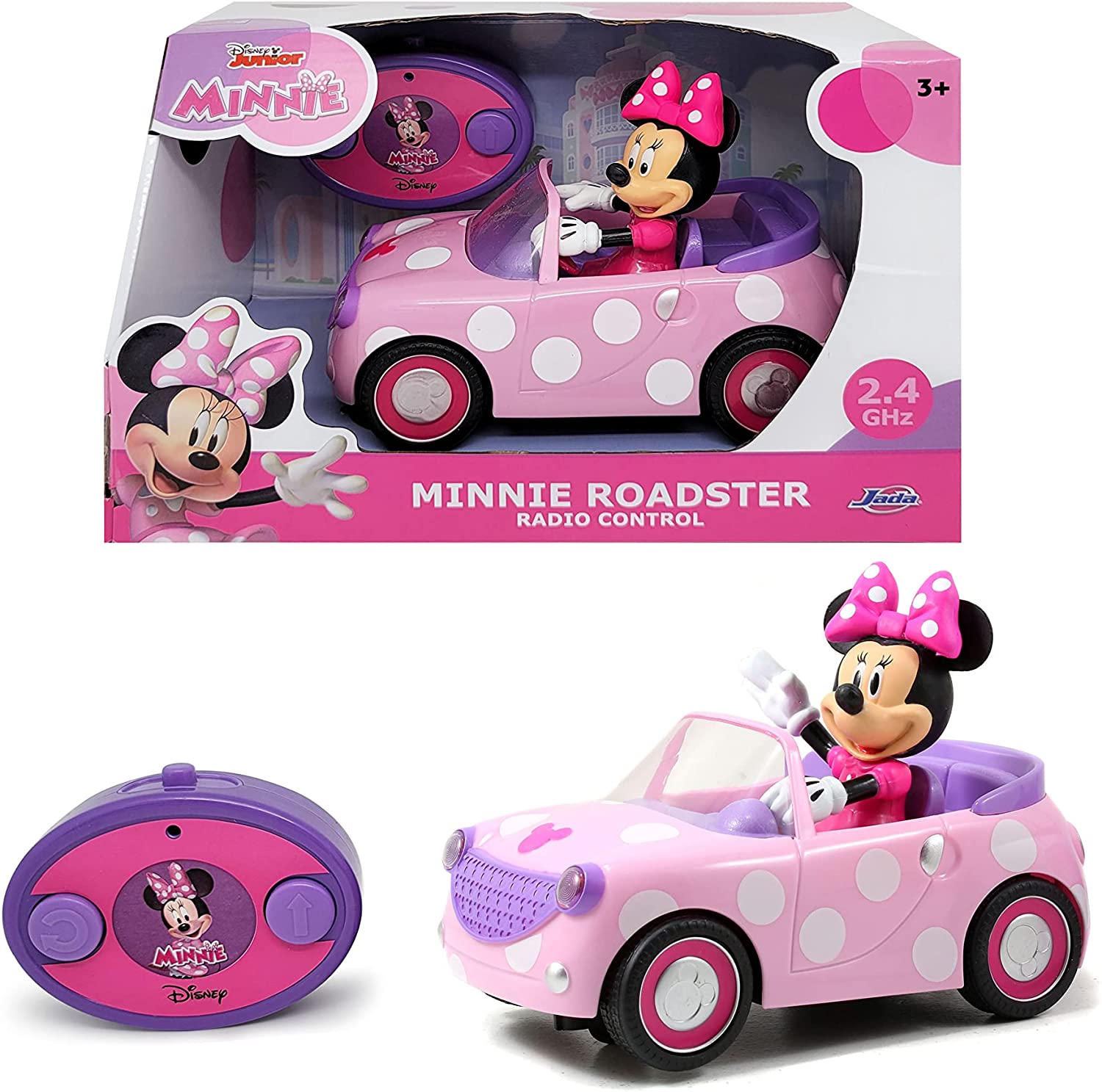Simba Minnie Mouse Remote Control Roadster - Pink 1:24 Scale Vehicle for Kids