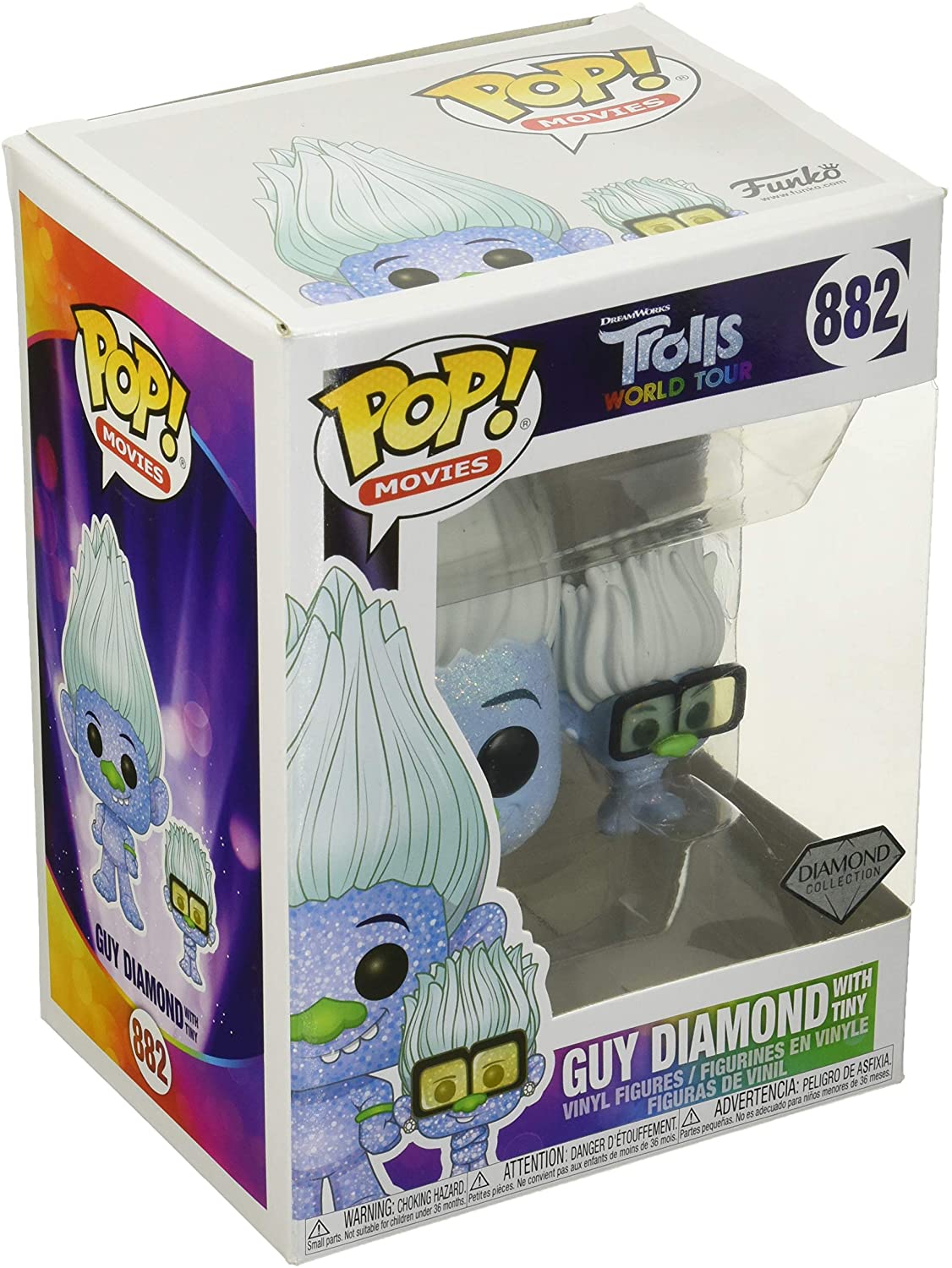 Trolls World Tour Guy Diamond met Tiny Funko 47004 Pop! Vinyl #882