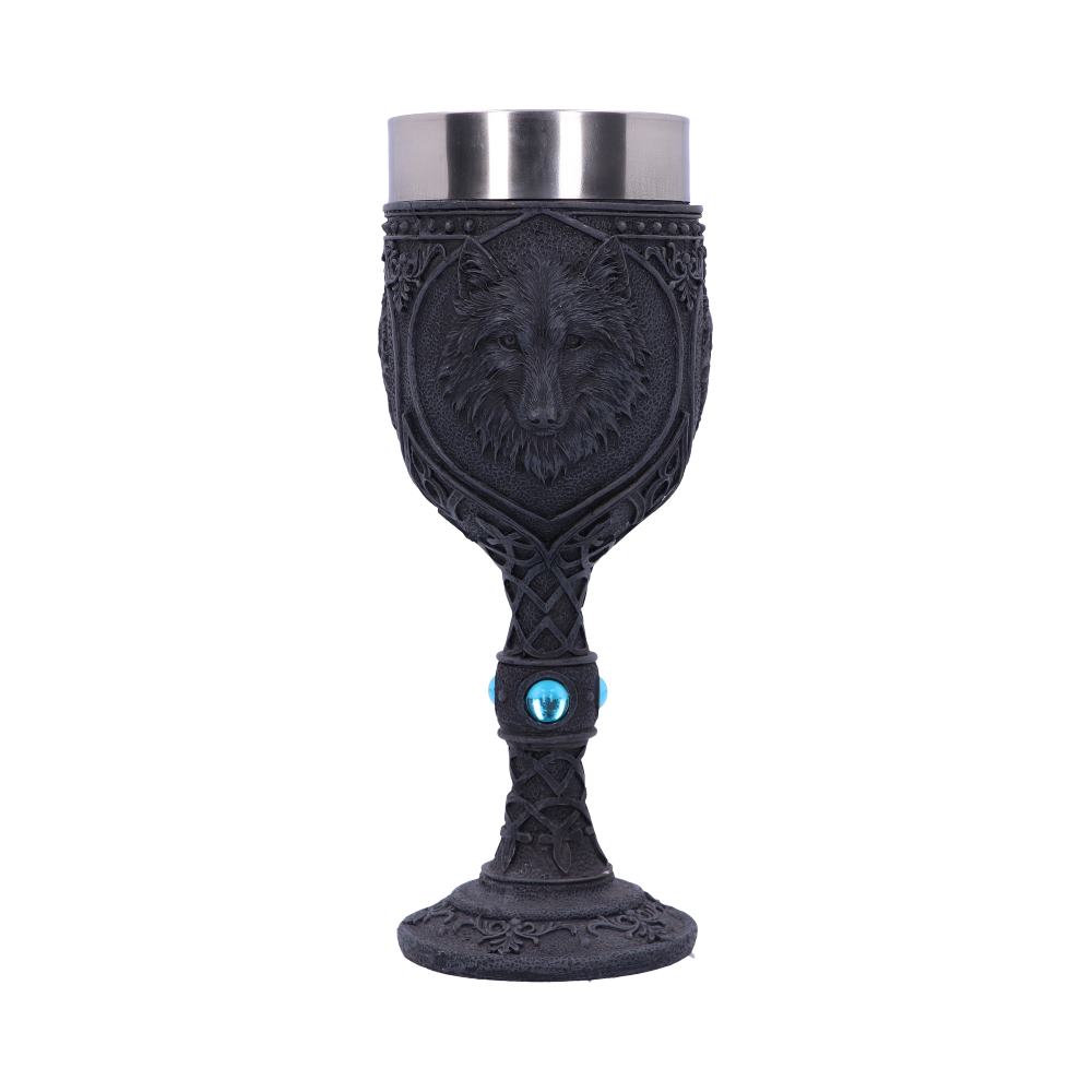 Nemesis Now - Night Wolf Black Gothic Goblet with Celtic Knot Design