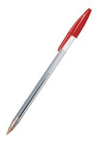 BIC Cristal Original Ballpoint Pens, Medium Point (1.0mm), Every-Day Writing Pens With Clear Barrel, Red, Box Of 50 2
