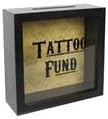 Jones Home Gift CC_55326 Money Box, Yellow - Premium Tattoo Fund Savings Box with Glass Front, Durable MDF Construction, 18cm x 18cm x 7cm