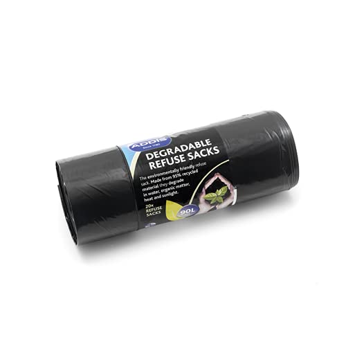 Addis 504870 Black Plastic Refuse Sacks - 90L Capacity, 20 Bags Per Roll 3