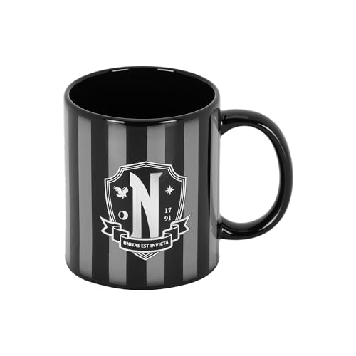 Wednesday Original Ceramic Mug - Black, 13 x 9.5 cm, Gift Box Included