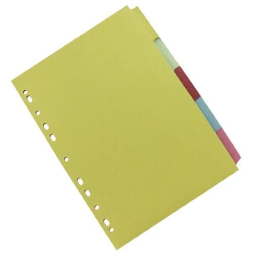 Q-Connect 5-Part Subject Divider A4 Multi-Punched KF26081 | 100% Recycled 160gsm Card 4