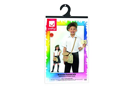 Smiffys Evacuee Instant Kit - Brown with Hat, Bag & Ration Book 12