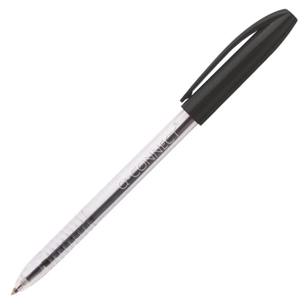 Q-Connect Stick Grip Ballpoint Pen - Medium 0.5mm Black Ink | Pack of 20 4