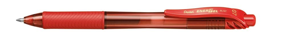 Pentel EnerGel X Retractable Rollerball Pen - 0.7mm Tip, Red Ink | Quick Drying Gel Ink
