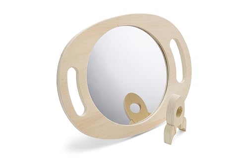 tickit Hand Held Wooden Mirror - Lightweight Exploration for All Ages | Wood Frame | 310x210mm