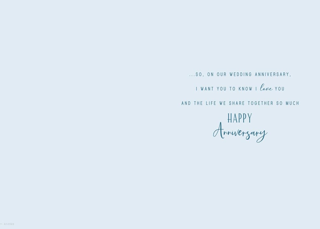 Piccadilly Greetings Anniversary Card for Husband | 9 x 6 Inch | Made in the UK