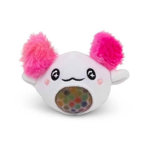 OBILO Axolotl Squeeze Toy - Pop-Out Bead Ball Sensory Fidget for Stress Relief | Pink and White 3
