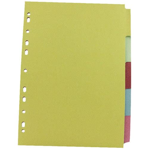 Q-Connect 5-Part Subject Divider A4 Multi-Punched KF26081 | 100% Recycled 160gsm Card 2