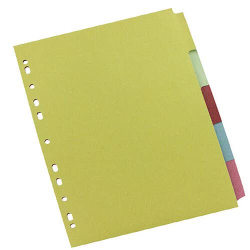 Q-Connect 5-Part Subject Divider A4 Multi-Punched KF26081 | 100% Recycled 160gsm Card 3