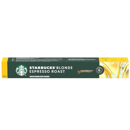STARBUCKS Blonde Espresso Roast Coffee Capsules by Nespresso, Blonde Roast, 10 Count 7