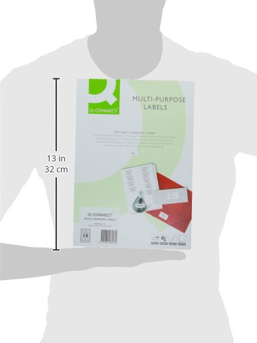 Q-Connect Multipurpose Labels - 99.1x34mm, 16 Per Sheet, White | 1600 Pack (KF26)