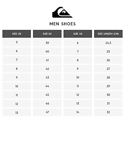 Quiksilver Men's Monkey Abyss Beach & Pool Shoes - Cotton Upper, Flat Heel | Size 5 UK 8