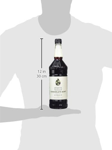 Simply Chocolate Mint Syrup 1 Litre - Vegan, Halal, Nut-Free Flavoured Beverage Syrup