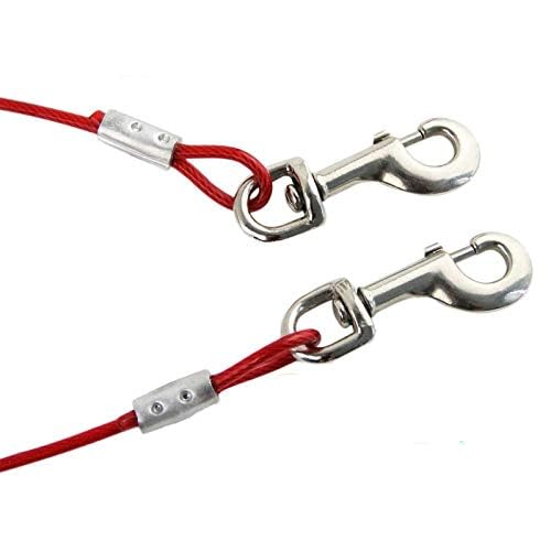 Taylor & Brown Heavy Duty Dog Tie Out Cable with Spiral Ground Stake | 5 Meters Blue/Red 4