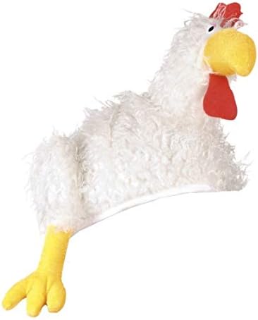 Boland Chicken Carnival Hat for Adults, Fluffy White Wool Theme Party Hat