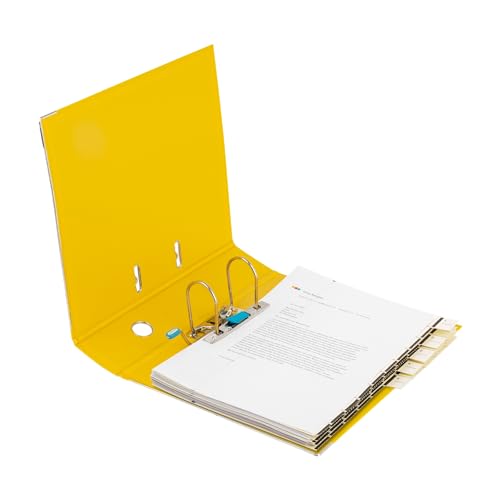 Elba A4 70mm Strongline Plastic On Board Lever Arch File, Yellow - Heavy-Duty Filing Solution for Legal and Office Use