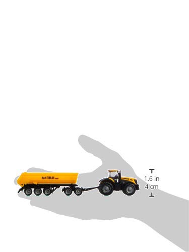 SIKU 1858 JCB Tractor with Dolly and Tipping Trailer, 1:87 Scale, Metal/Plastic, Yellow