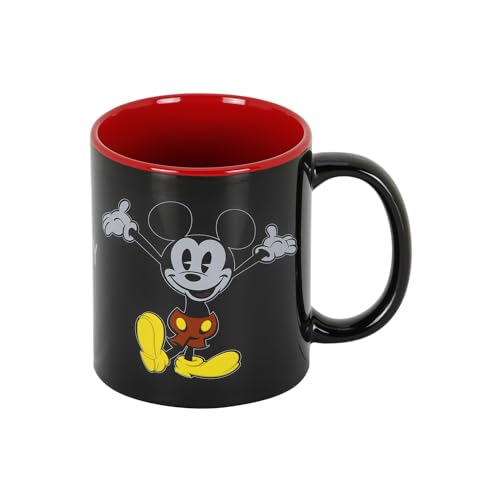 Mickey Mouse Face Ceramic Mug, Black, 13 x 9.5 cm, Gift Box Included