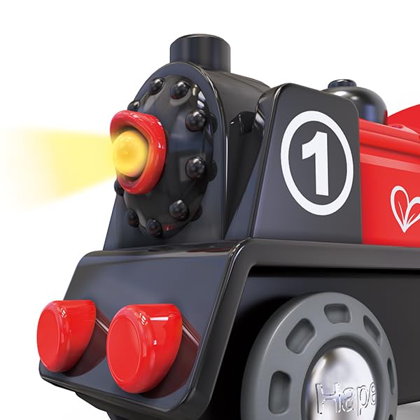 Hape E3703 Battery Powered Train Engine - Forward/Reverse, Light-Up Headlight | Ages 3-8 4