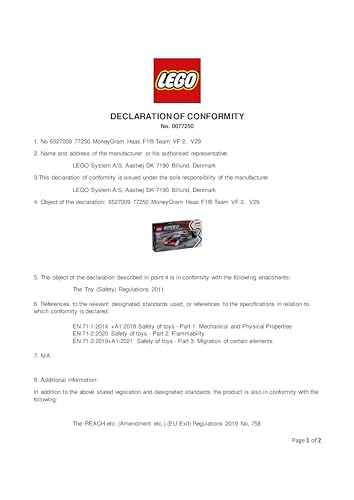 LEGO Speed Champions MoneyGram Haas F1 Team VF-24 Race Car Toy with Driver Minifigure - Building Set for 10+