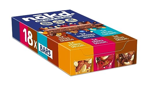 Nakd Raw Fruit & Nut Bar Variety Pack - 18 x 35g - Vegan, Gluten-Free, No Added Sugar