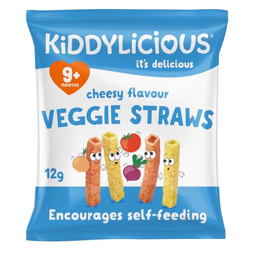 Kiddylicious Cheesy Veggie Straws - Natural Flavour Snack for Kids 9M+